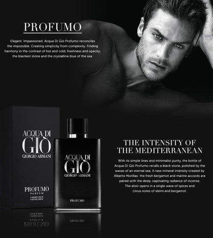 Acqua Di Giò Profumo – 2.7 oz / 80ml Parfum Cologne for Men (No Cellophane)